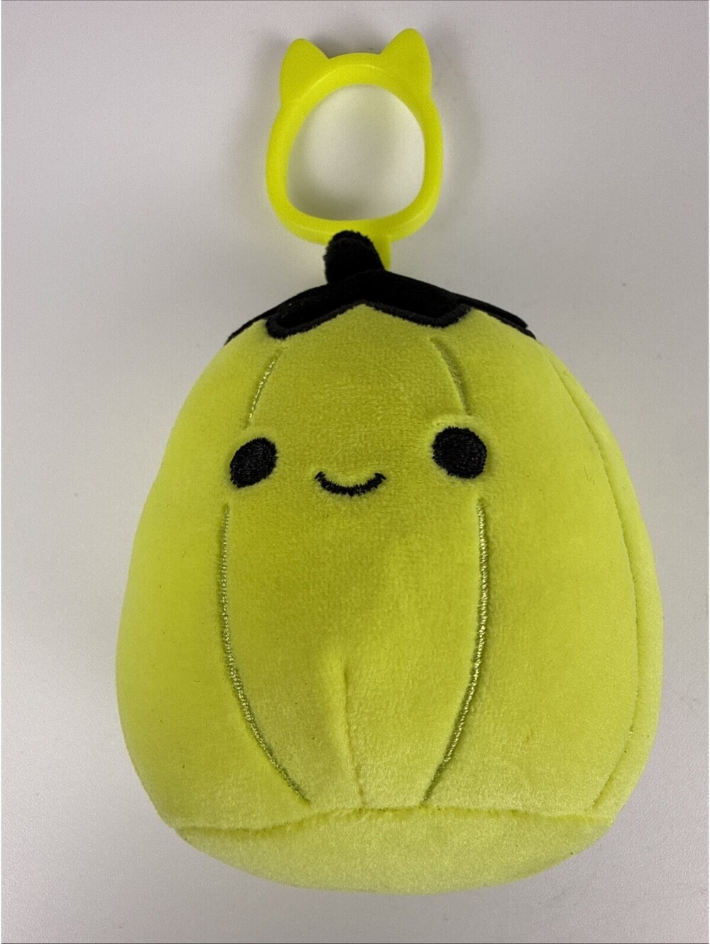 Squishmallows Walt Neon Yellow Green Pumpkin Clip 4" Halloween Plush Keyring